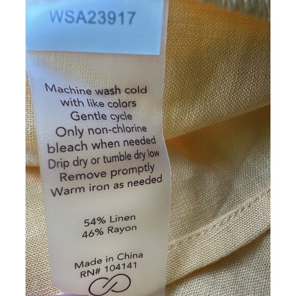 Calia Orange Linen Blend Swim Coverup Crop Shirt Front Tie Women's MED NWT - Picture 8 of 11